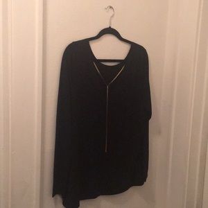 Black long sleeve top with chain detail on back